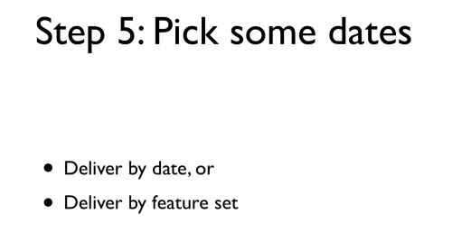 agile planning pick some dates